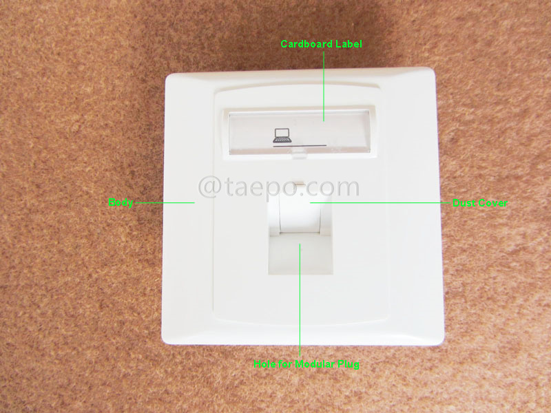 Illustration pictures for 1-port faceplate, 86x86mm, German style